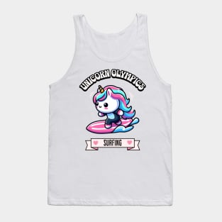 Surfing Unicorn Olympics 🏄🏼🦄 - Hang Ten with Cuteness! Tank Top